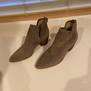 Lucky Brand perforated tan booties.